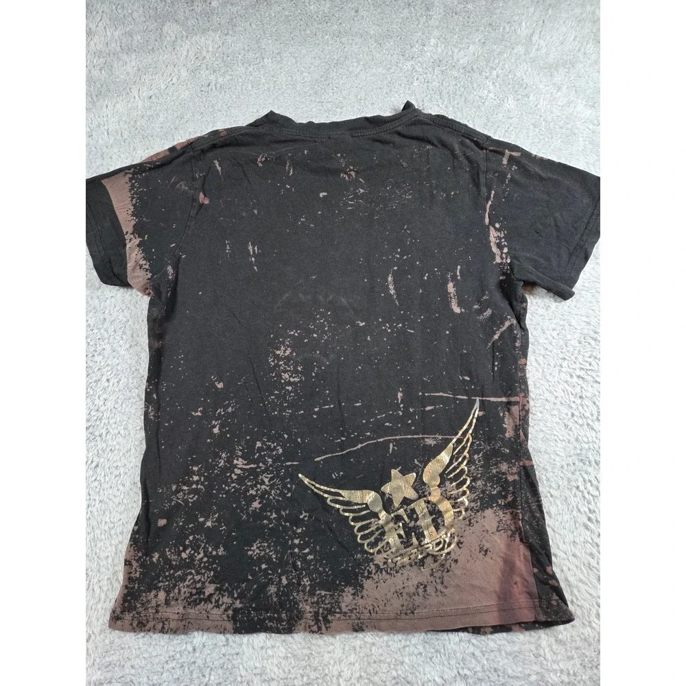 Ed Hardy Graphic T-Shirt Kids XL Black Brown Gold Kids Tattoo Tiger Foil Tee - Picture 3 of 8